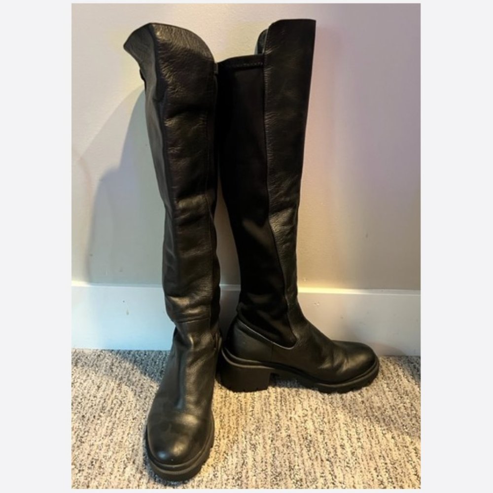 Black Over-the-Knee Thick Sole Boots
